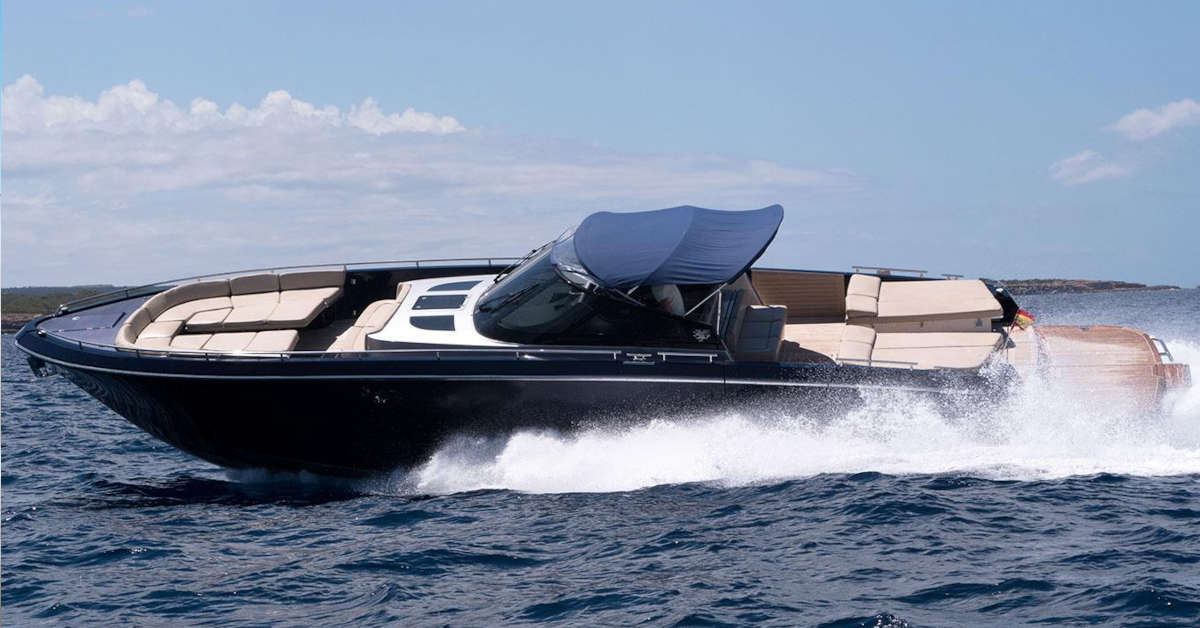 A rental boat in the waters of Ibiza and Formentera